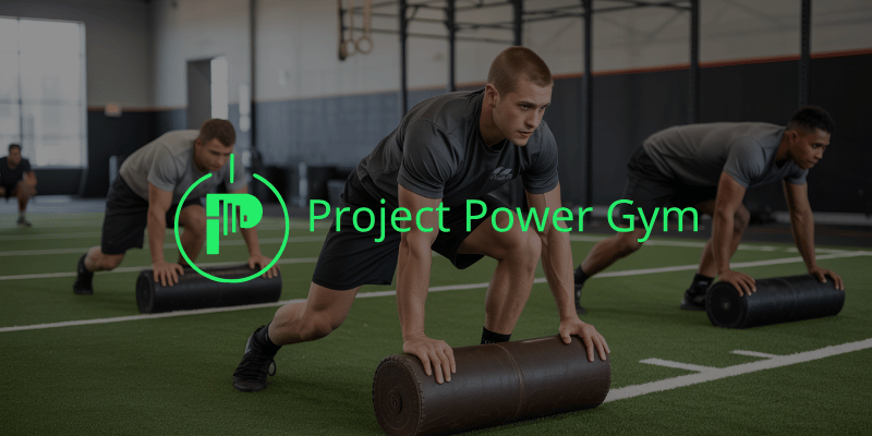 Members performing functional training drills on indoor turf at Project Power Gym in O’Fallon MO to improve strength and conditioning