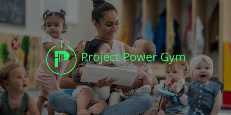 a daycare worker reading stories to children